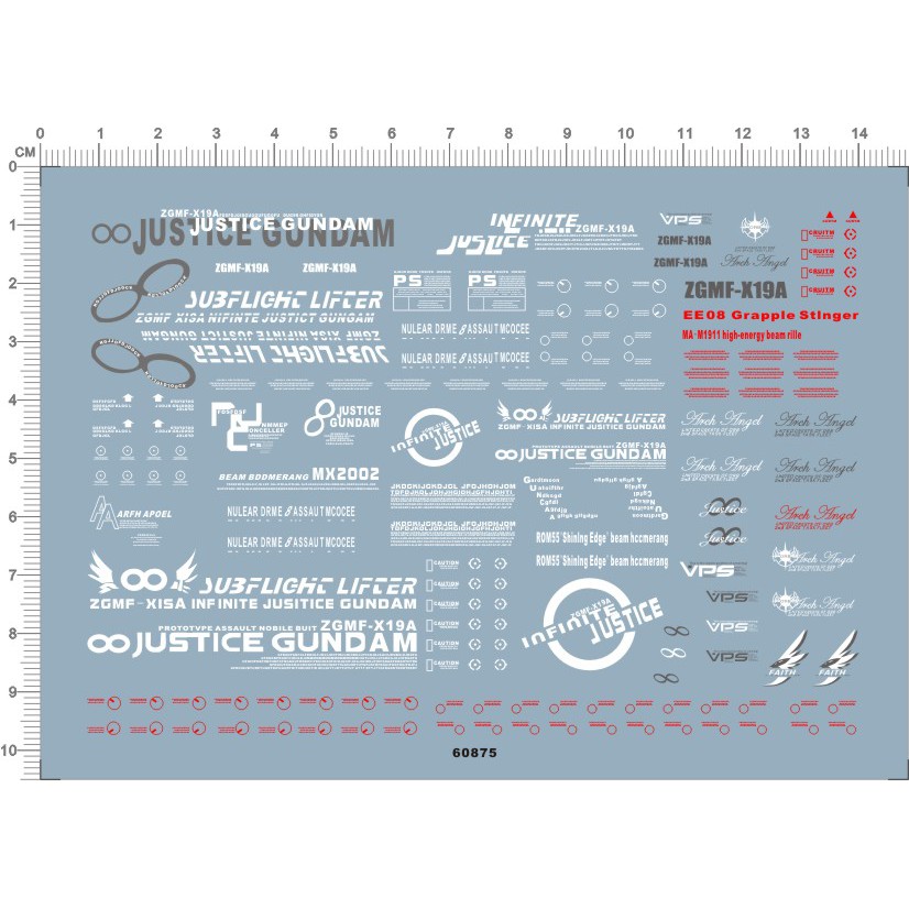 Decal nước MG 1/100 Gundam Infinite Justice