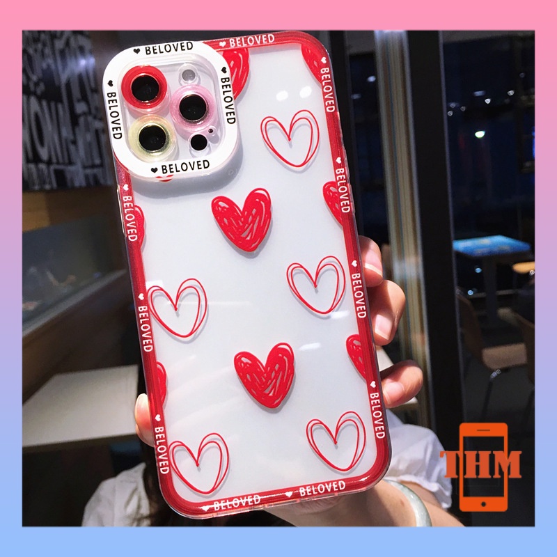 Ốp Điện Thoại Trái Tim Đỏ Cho iphone 6/6plus/6s/6splus/7/7plus/8/8plus/x/xr/xs/11/12/13/pro/max/plus/promax-3013