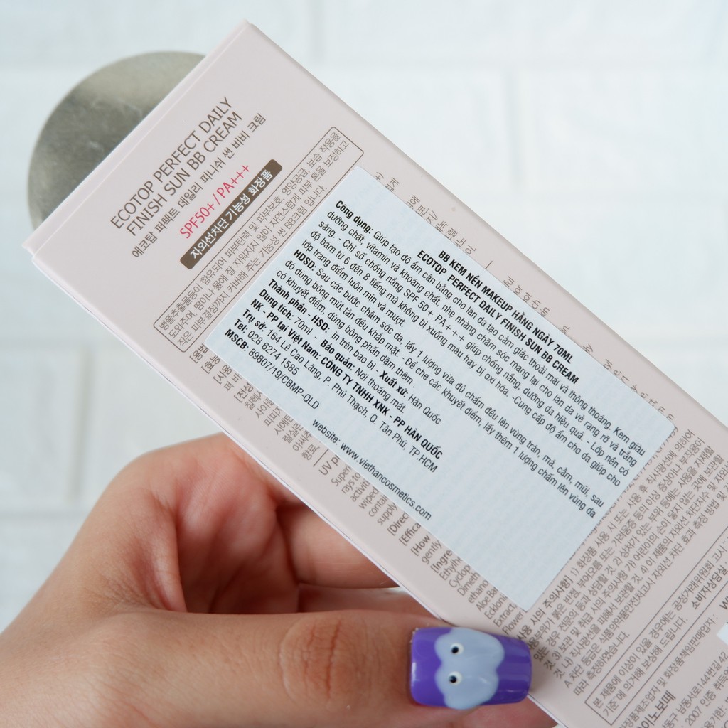 Kem nền chống nắng EcoTop Perfect Daily Finish Sun BB Cream SPF50+ PA+++ 50ml NPP Shoptido | BigBuy360 - bigbuy360.vn