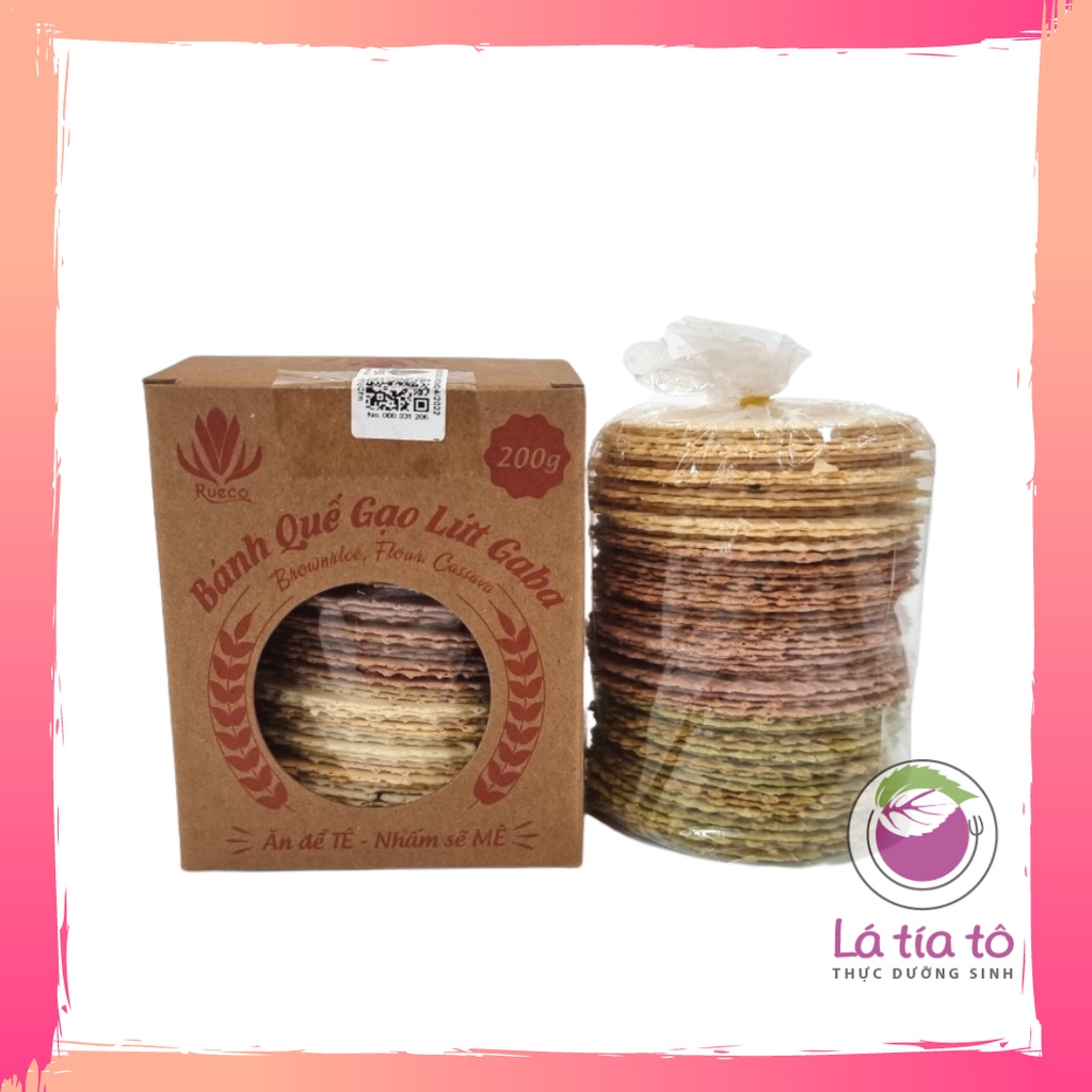 BÁNH QUẾ GẠO LỨT GABA 3 VỊ 200gr - LÁ TÍA TÔ