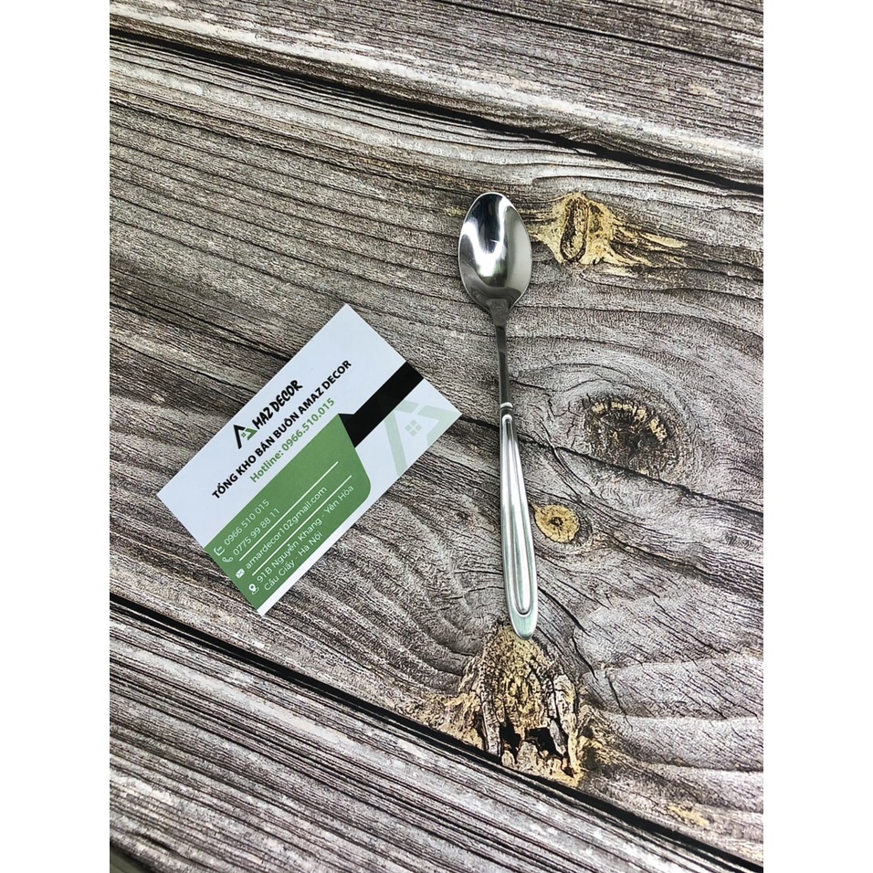 Thìa muỗng chanh Inox 8817 nhỏ khuấy sinh tố nước ép cán dài đầu nhọn sáng bóng chất lượng