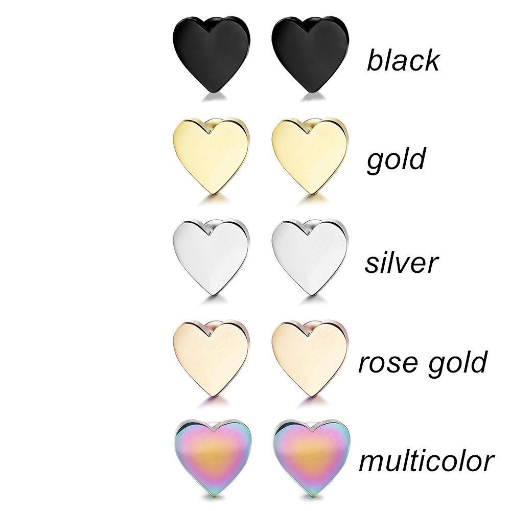 Bộ 2 Khuyên Xỏ Cơ Thể Hình Trái Tim Bằng Thép Không Gỉ