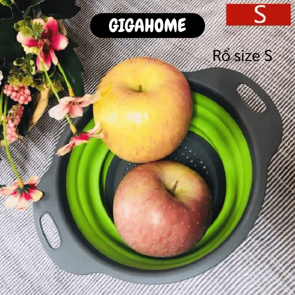 Rổ xếp gọn   GIÁ VỐN]   Combo 2 rổ xếp gọn hình tròn (1 lớn + 1 nhỏ) chất liệu nhựa cao cấp có thể xếp gọn 5225