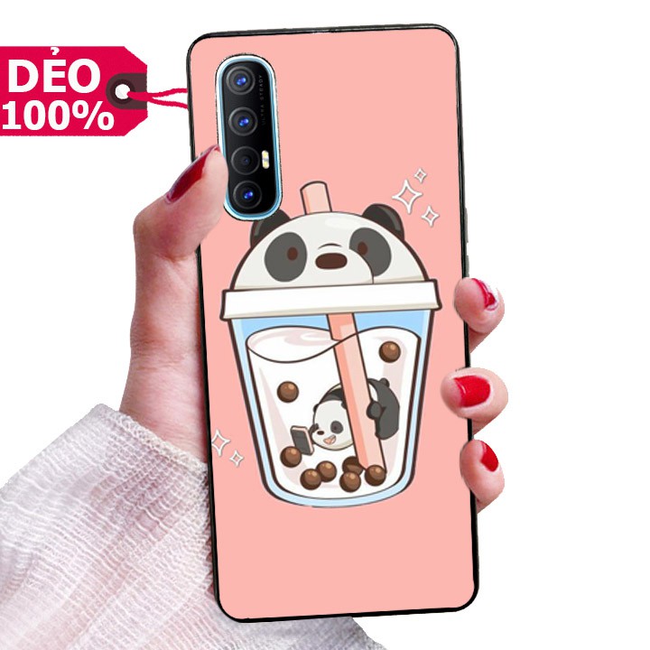 ỐP LƯNG DẺO OPPO RENO 3 PRO HÌNH NỀN TRÀ SỮA GẤU BÉO DỄ THƯƠNG PHỦ BÓNG NHƯ GƯƠNG