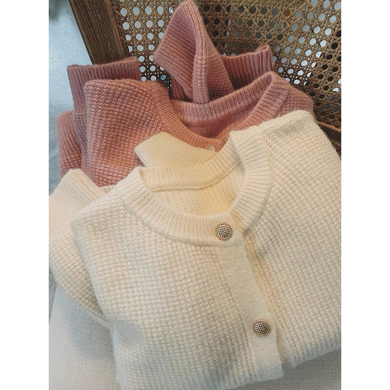 𝗺𝗶𝗲 𝘀𝘁𝘂𝗱𝗶𝗼 - SẴN 1 SỐ MÀU Cardigan cài cúc cổ tròn tiểu thư