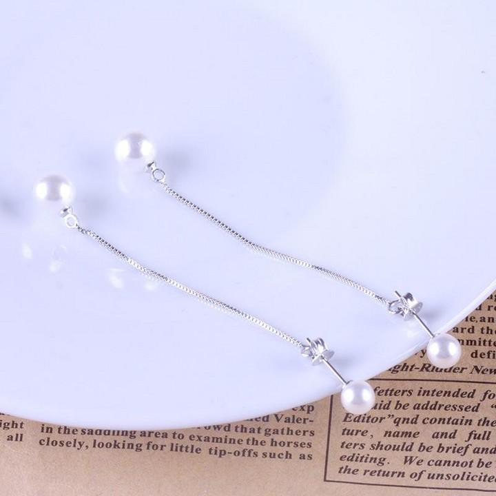 Khuyên tai hạt thả tua rua 1 dây phong cách Hàn Quốc dễ thương xinh xắn bông tai Unisex titan không gỉ