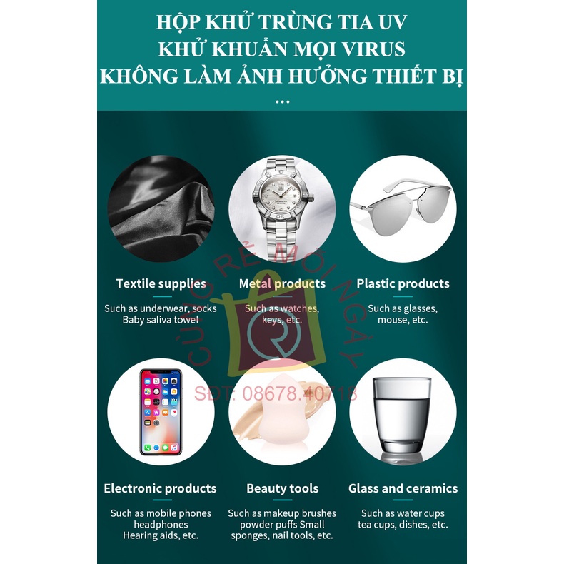 Súng khử khuẩn, khử trùng nano cầm tay, súng phun khử khuẩn và hộp khử khuẩn UV vệ sinh điện thoại, khẩu trang