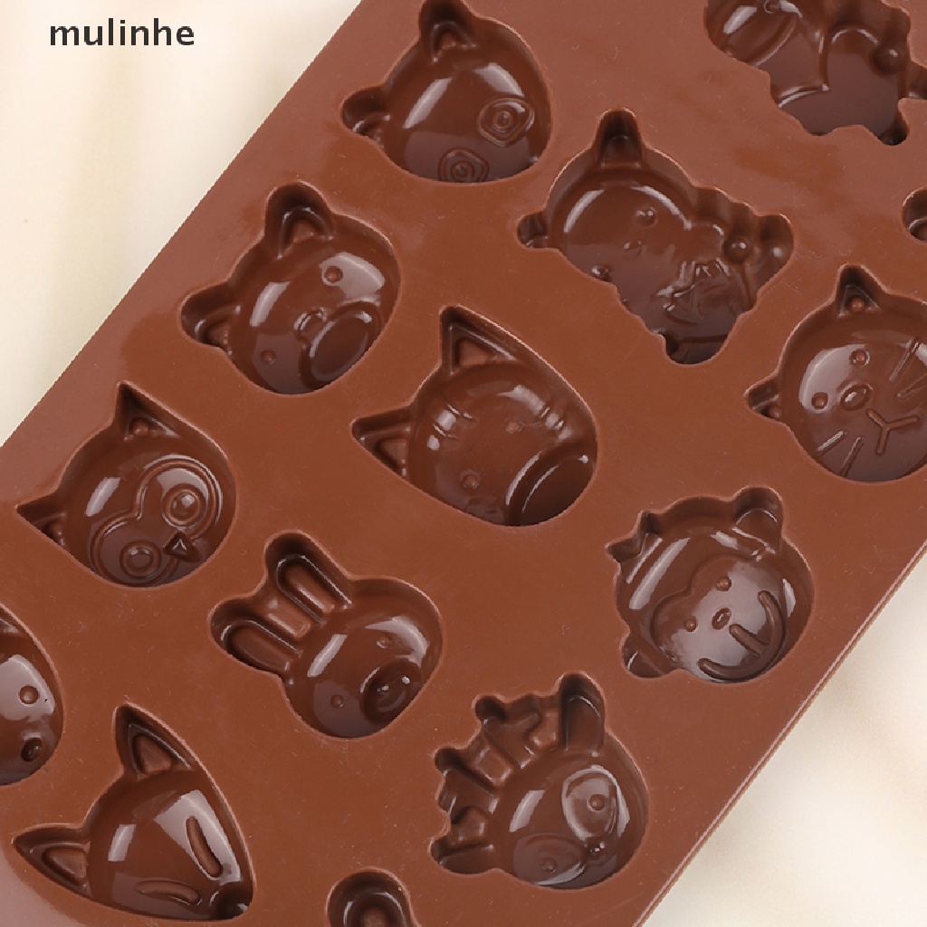 1 Khuôn Silicon Làm Bánh Kẹo 15 Lỗ Hình Sư Tử Hoạt Hình Dễ Thương