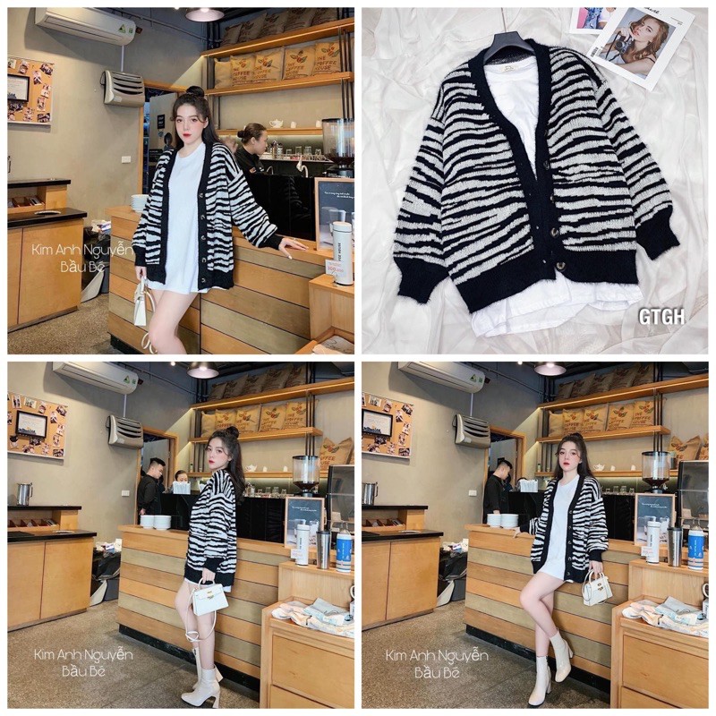 Áo len cadigan vằn - cdg01