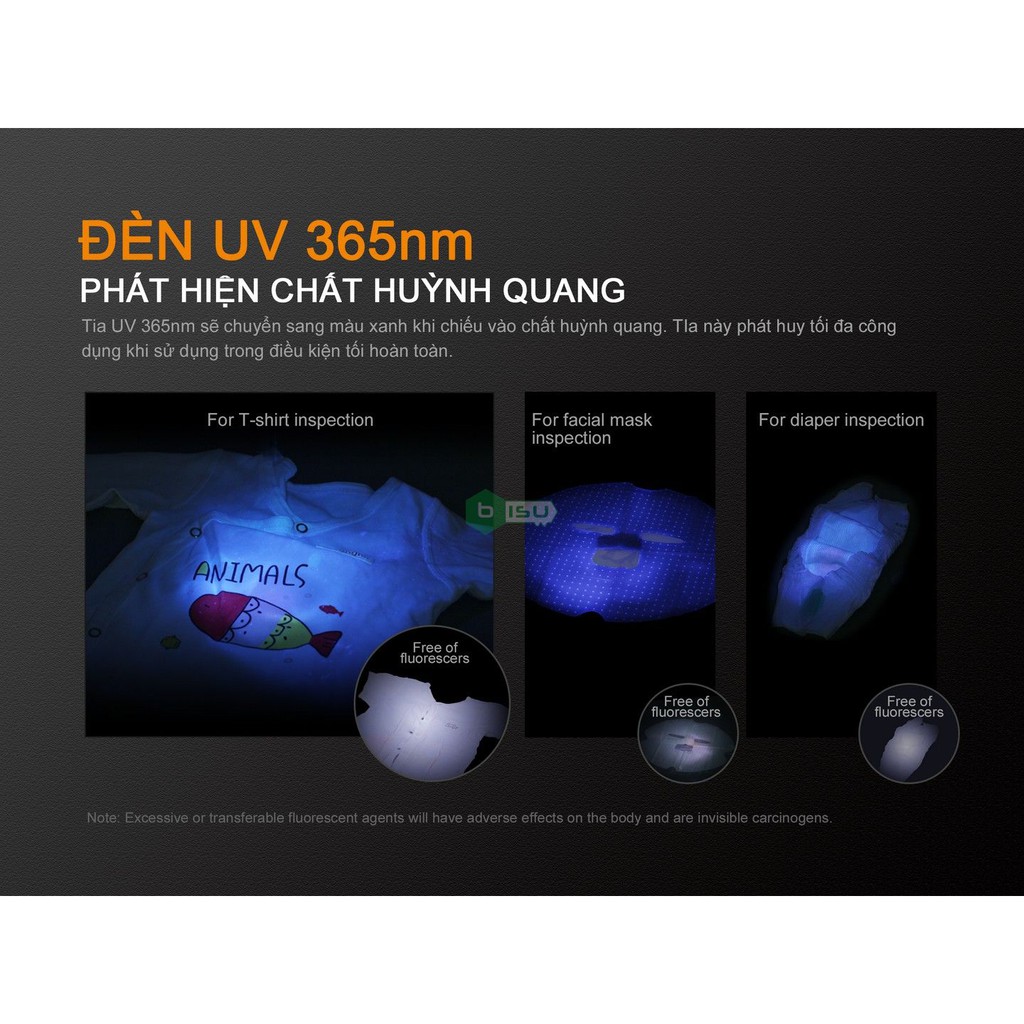 ĐÈN PIN FENIX - LD02 V2.0 - 70 LUMENS (UV Light)