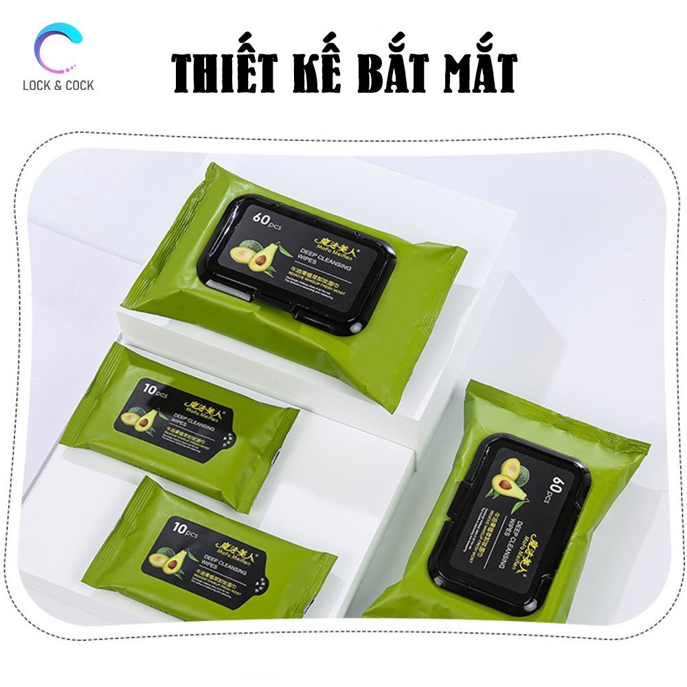 Khăn giấy ướt tẩy trang quả bơ 1 hộp 60 tờ | BigBuy360 - bigbuy360.vn
