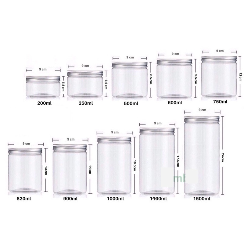 Hũ Pet Đựng Đồ Nắp Nhôm