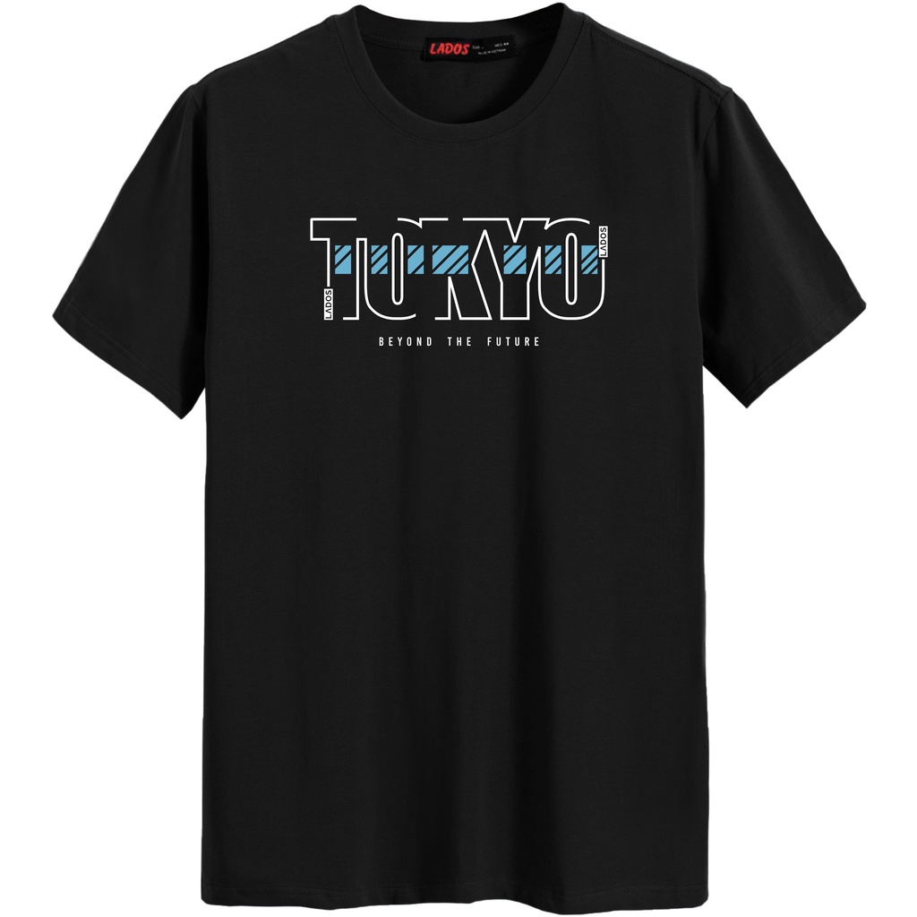 Áo thun cổ tròn cao cấp họa tiết TOKYO  LADOS-9083 cotton thoáng mát, mặc cặp mặc nhóm