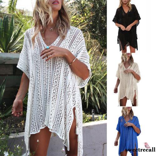 .N.-nữ Ren Móc Mùa Hè Đi Biển Bikini Che Đồ Bơi Đầm Tắm Phù Hợp Với