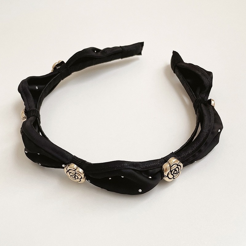 Băng Đô Vải In Hoa Trà Thời Trang Hàn Quốc