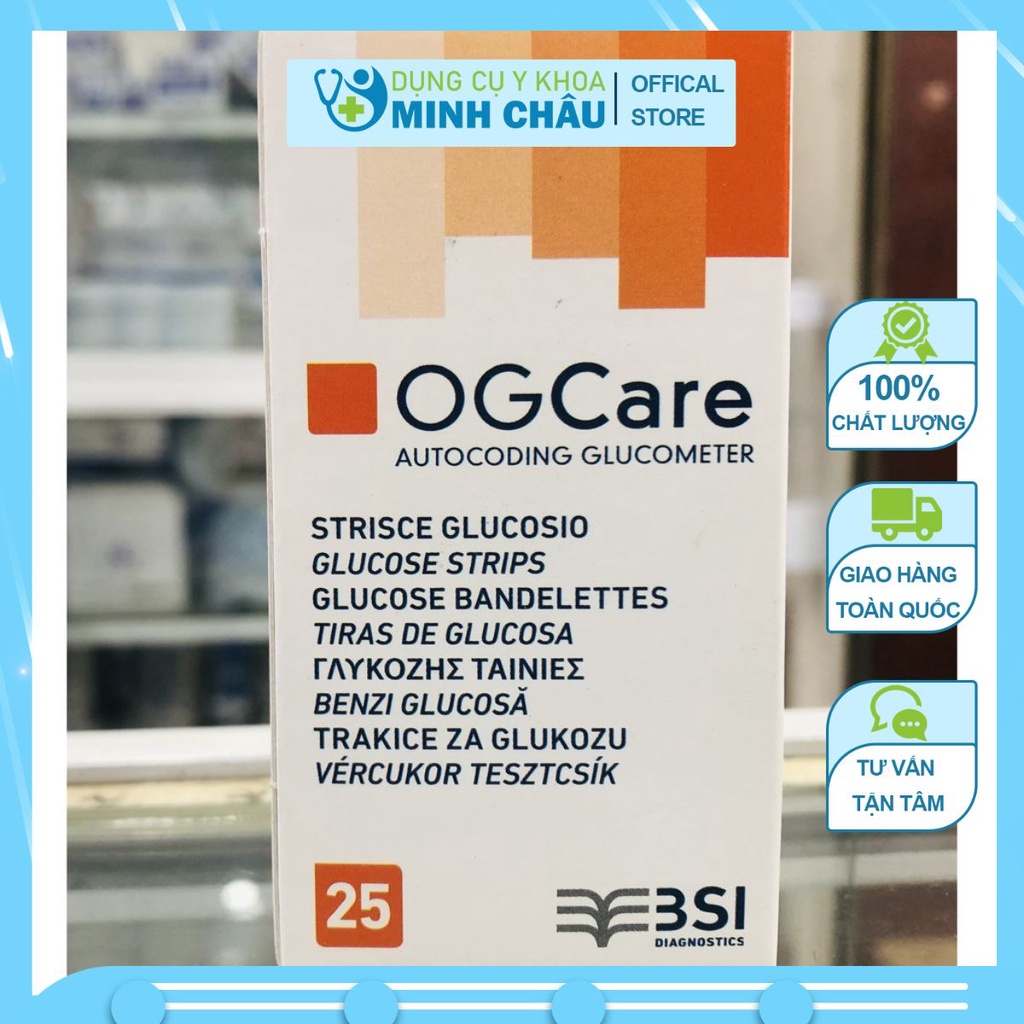 Que thử đường huyết OGcare hộp 25 que