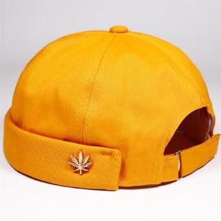 Melon leather hat Embroidered Cap Styling cap Thin section Maple leaf shape beanie Hat
