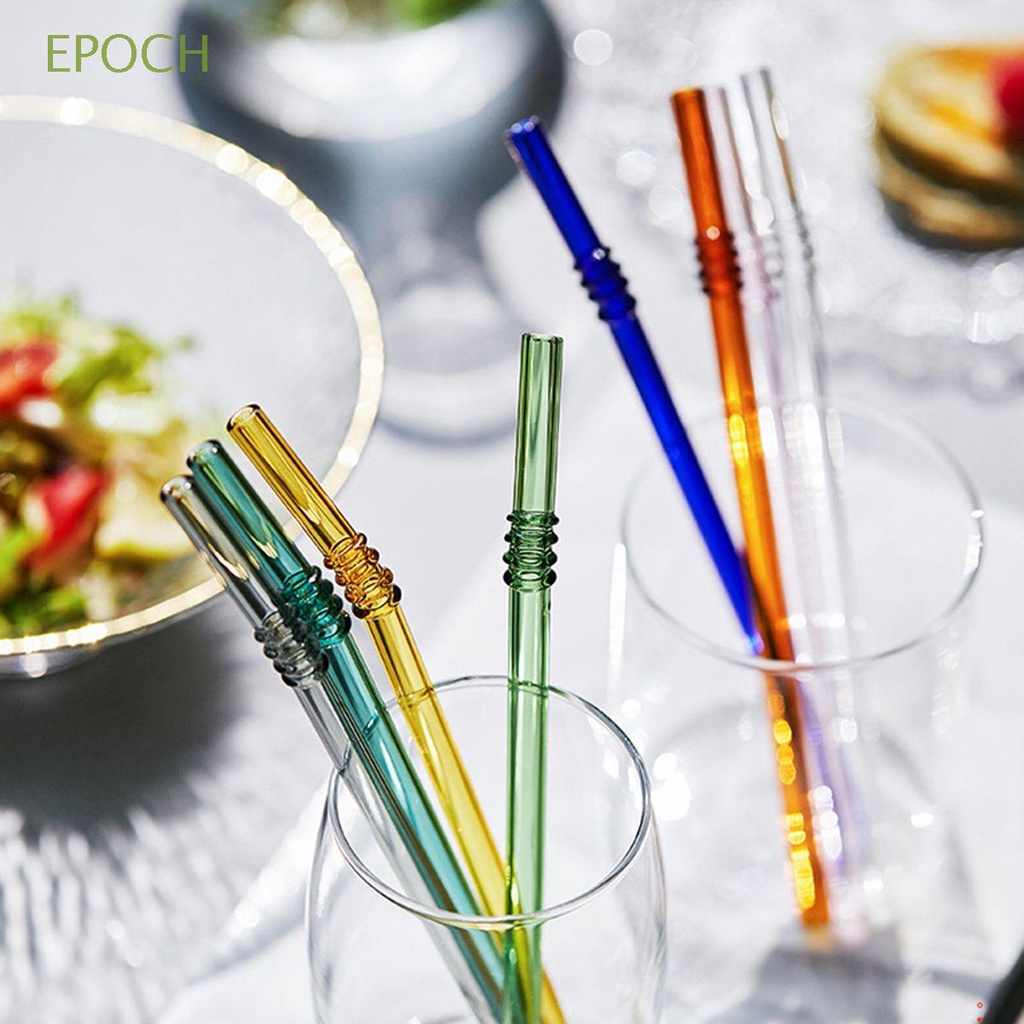 Epoch Ống Hút Thủy Tinh Chịu Nhiệt Nhiều Màu Sắc Trang Trí Bàn Ăn Tiệc Tùng