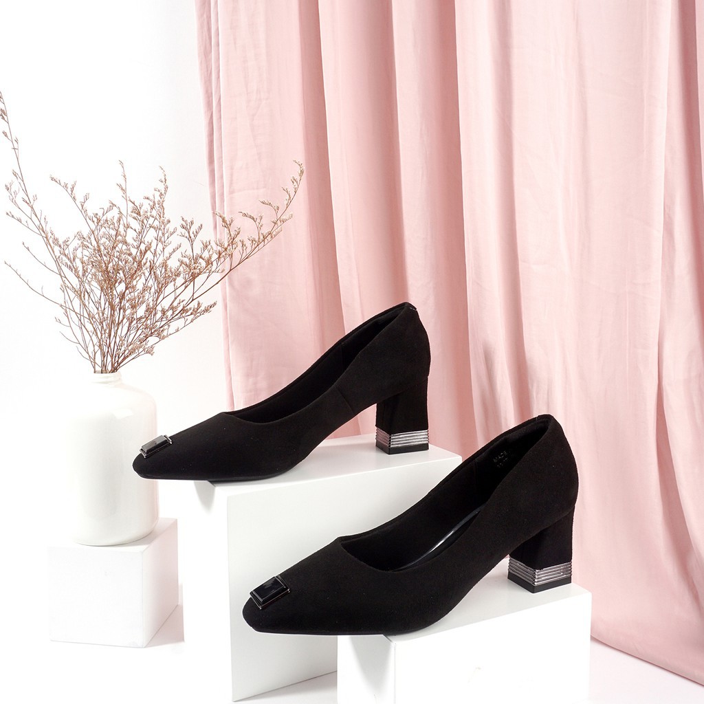Giày Cao Gót Nữ JOTI Venus 3292VN5 - Mũi Vuông Bít Gót Đế Vuông Cao 5cm Da Bò Thật - Mang Công Sở Dự Tiệc