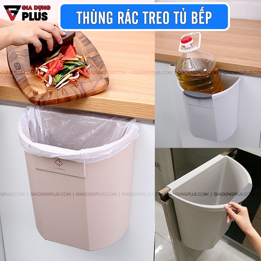 Thùng đựng rác treo cánh cửa tủ bếp đa năng 7.5L | Nhựa PP Cao Cấp | Jianxia