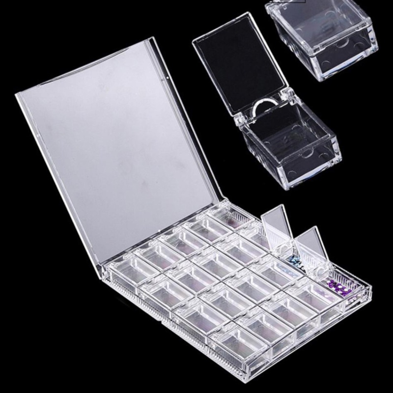 20 Slots Plastic Storage Box Nail Art Rhinestone Jewelry Box Gifts