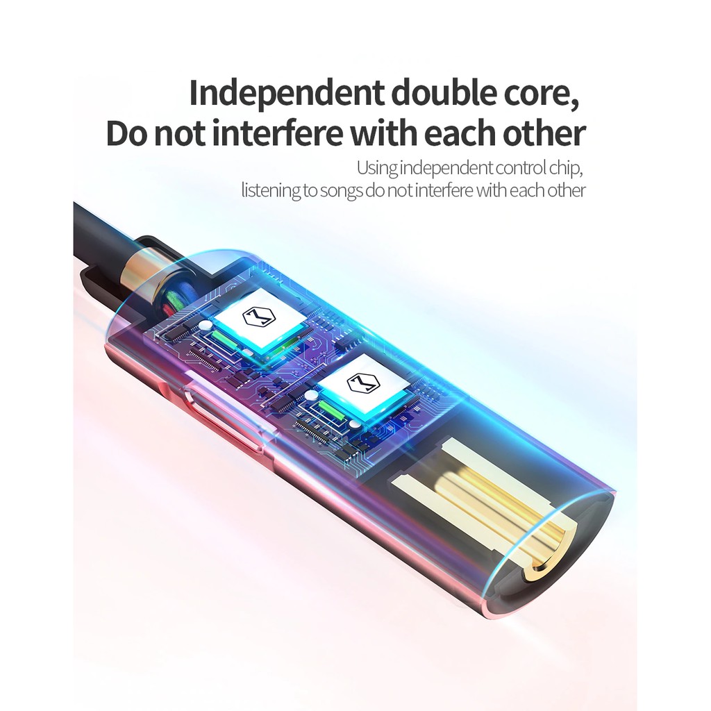 Cáp kết nối âm thanh 2 trong 1 USB Type-C chất lượng cao