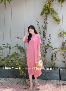 Váy lụa buộc nơ dáng suông🌈3 màu ảnh thật