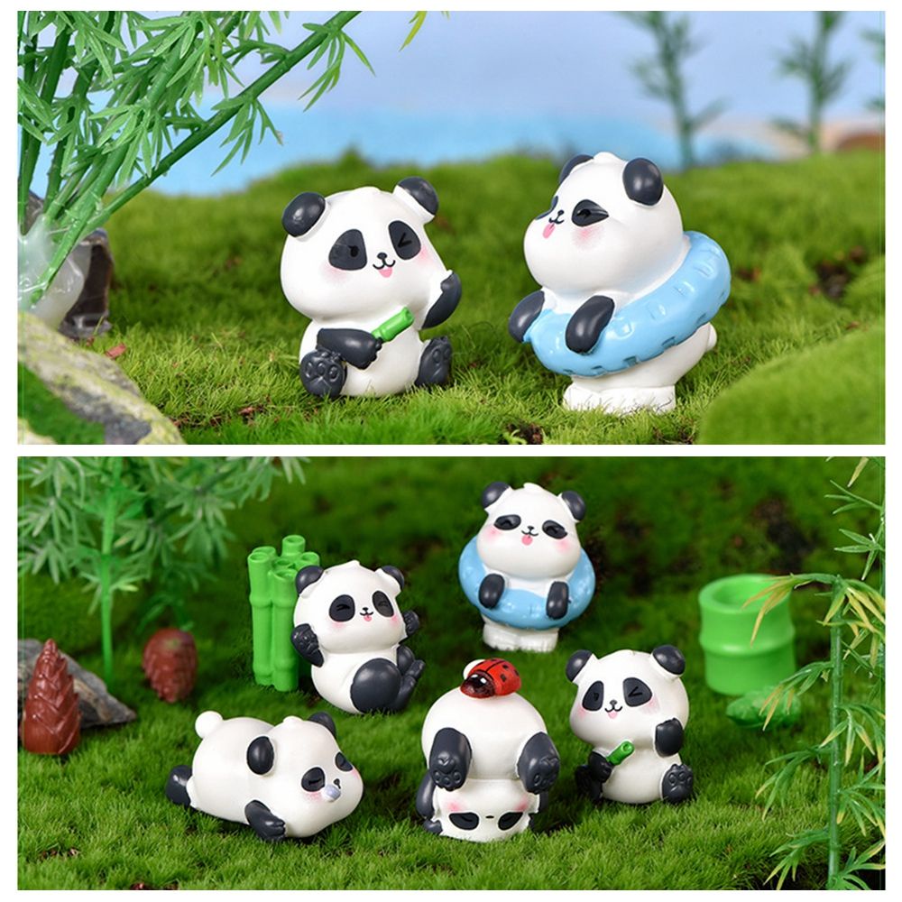 Mô Hình Gấu Trúc Mini Bằng Nhựa Dùng Trang Trí Tiểu Cảnh DIY