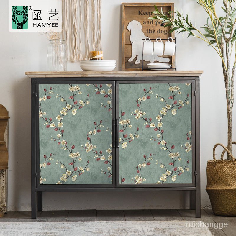 Giấy Dán Tường Tự Dính Họa Tiết Vân Gỗ Phong Cách Retro Mỹ Độc Đáo