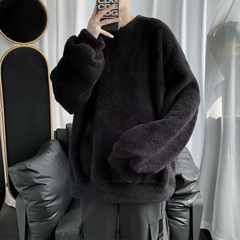 Áo Khoác Len Lông Cừu Dày Dặn Dáng Rộng Phong Cách Hàn Quốc Dễ Phối Đồ Thời Trang Thu Đông Cho Cặp Đôi [M-3XL]