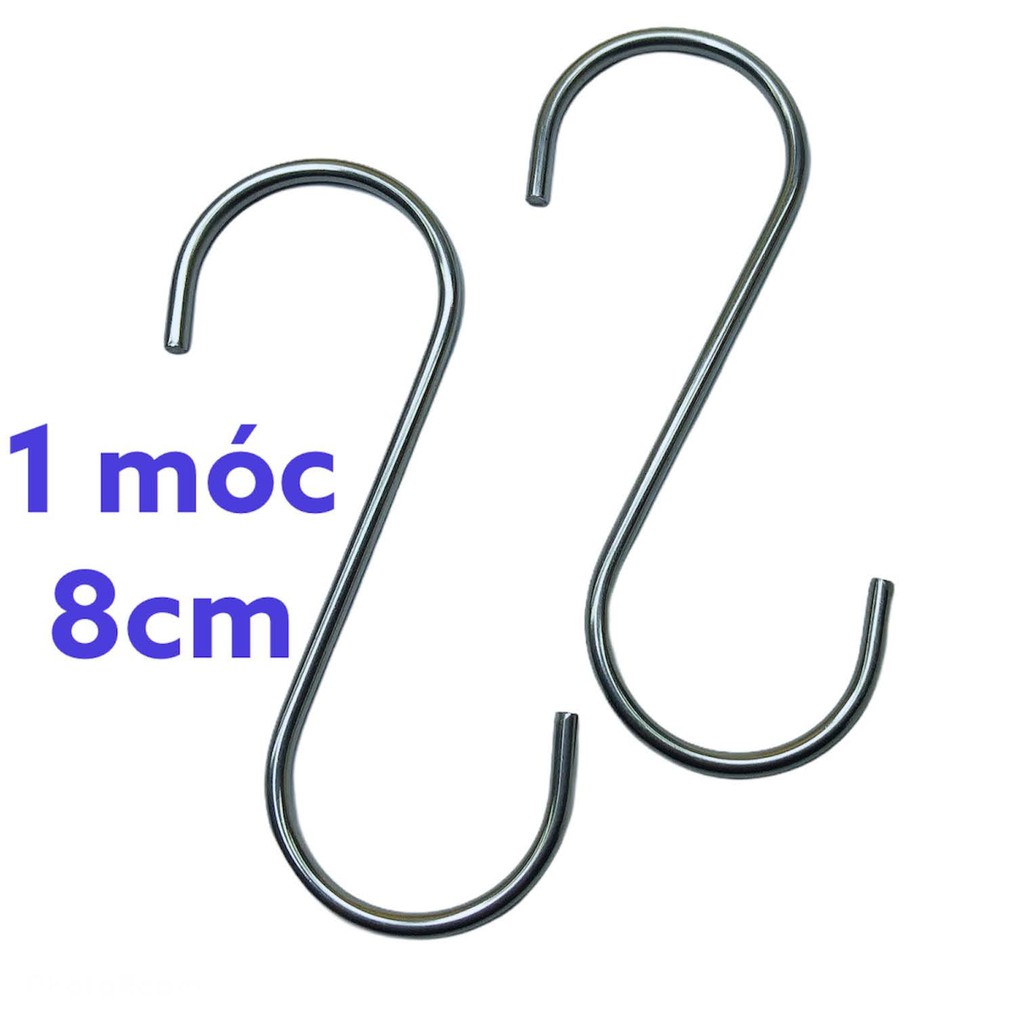 móc treo chữ s inox size 8cm ( 1 cái )