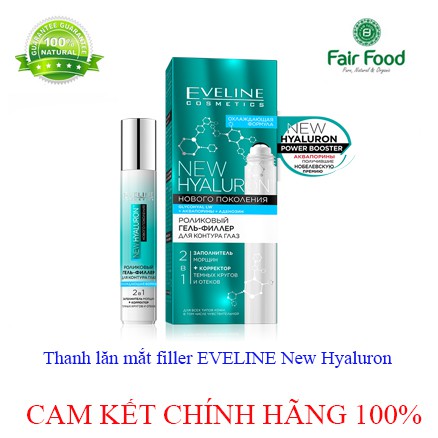 Thanh lăn mắt filler EVELINE New Hyaluron trị quầng thâm và nâng cơ xóa nếp nhăn dưỡng da vùng mắt