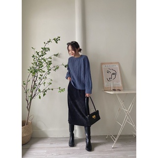 Áo len trám cổ tròn A-6975