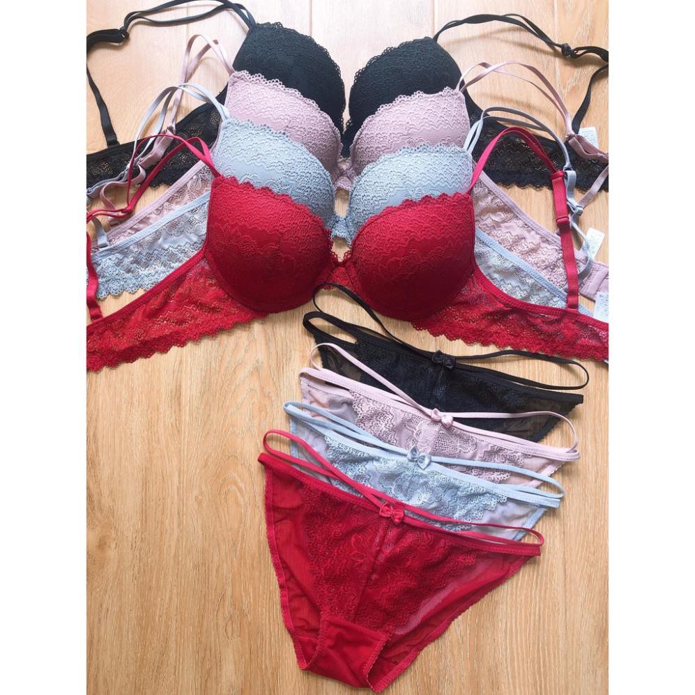 Bộ đồ lót Vic ren quần dây có gọng đệm nâng ngữ - BL