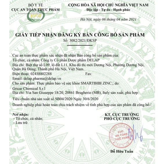 Smartbibi Zinc, hỗ trợ cải thiện tình trạng biếng ăn, chậm lớn ở trẻ thiếu kẽm (chai 30ml)