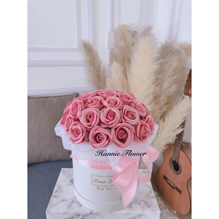 [Hannie Flower] giỏ hoa sáp tròn nude