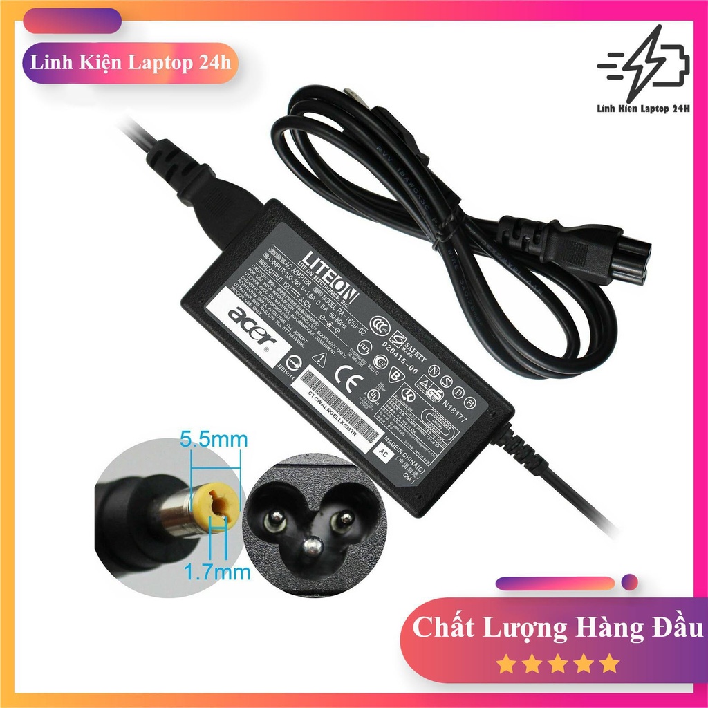 Sạc Laptop Acer Aspire E15 ES1 E1 E3 E5 V3 V5 V7 A114 A315 A515 F15 F5 M3 M5 ADP-65JH PA-1650-02 ADP