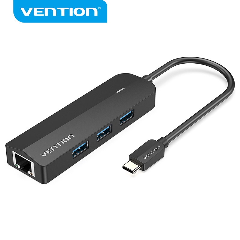 Thiết bị kết nối đa cổng VENTION cho laptop 5 trong 1 từ USB type C sang USB 3.0/ cổng mạng RJ45 /Micro-B