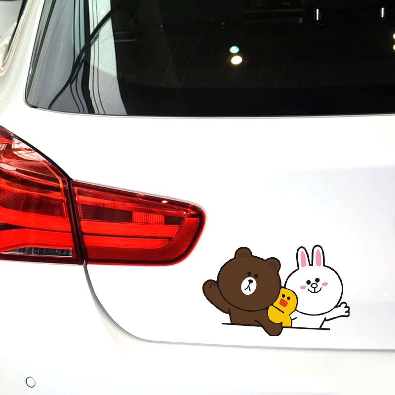 Miếng Dán Hình Gấu Nâu Trang Trí Cho Gương Chiếu Hậu Xe Hơi Xe Máy