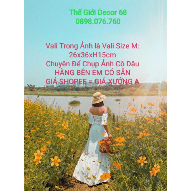 SIÊU RẺ - Vali mây làn giỏ picnic mây tre đan to, decor, chụp hình, trang trí nhà cửa