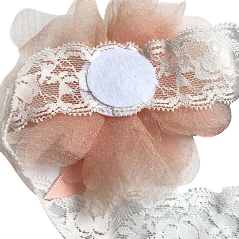 Băng đô ren phối hoa đáng yêu cho bé gái