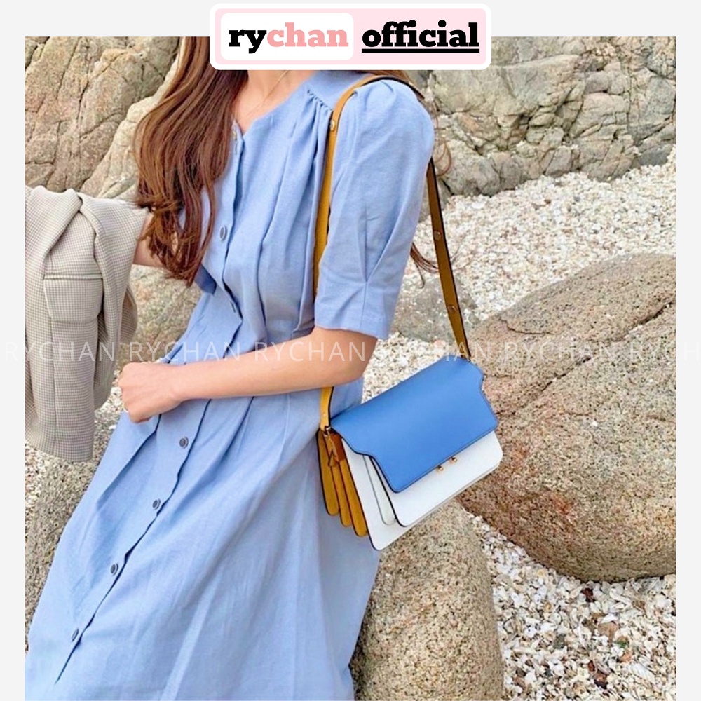 Đầm Nữ Sống Ảo Cổ V Xếp Li Tay Ngắn Nút Trước Phong Cách Retro, Đầm Đi Uống Cafe Cực Thanh Lịch [ẢNH THẬT CUỐI] - DX9721
