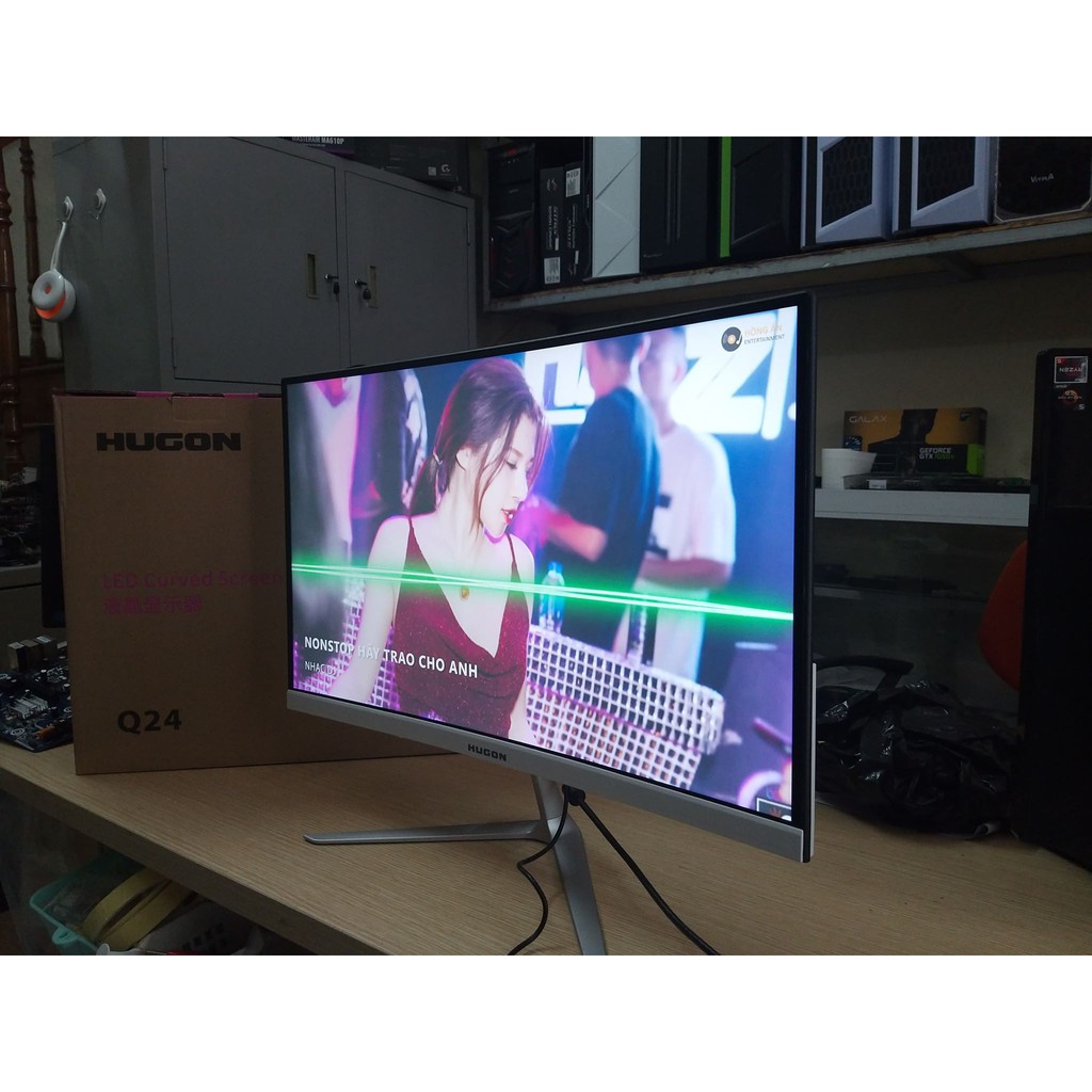 Màn hình 24 inch mới cong Hugon Q24 Full viền Full HD led IPS 75hz  bảo hành 3 tháng lỗi 1 đổi 1 | BigBuy360 - bigbuy360.vn