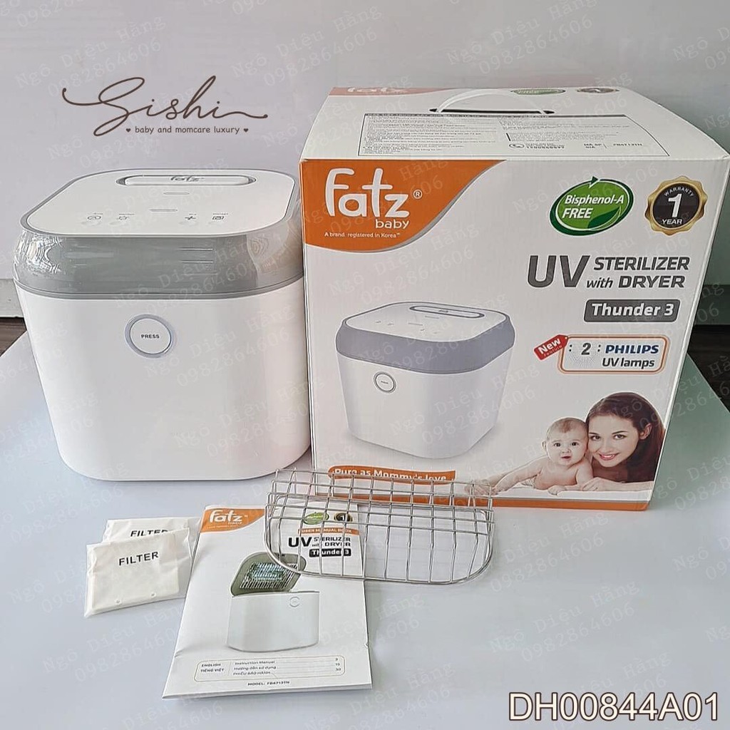 Máy tiệt trùng sấy khô UV Fatz 9L (8 bình)