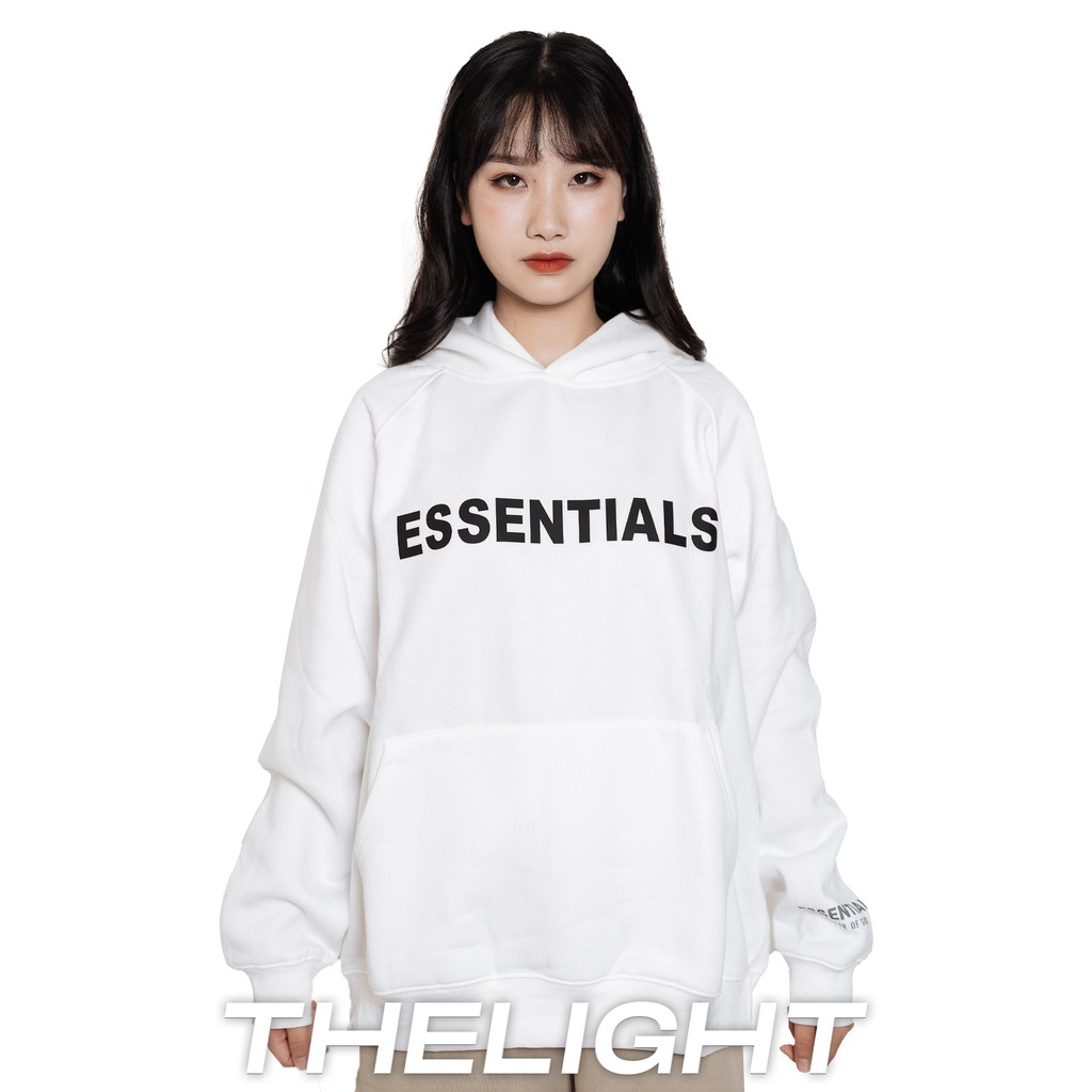 Áo hoodie FEAR OF GOD FOG ESSENTIALS SS20 dài tay unisex TLS oversize chất liệu Nỉ Bông form rộng