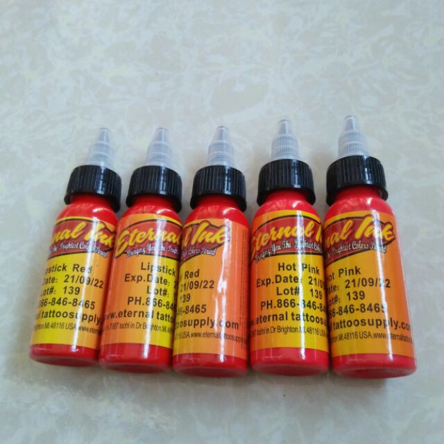 [chai 30ml] Mực tập phun xăm eternal màu đỏ