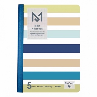 Sổ KLONG Caro A4 Math Notebook may 200 trang; MS 988