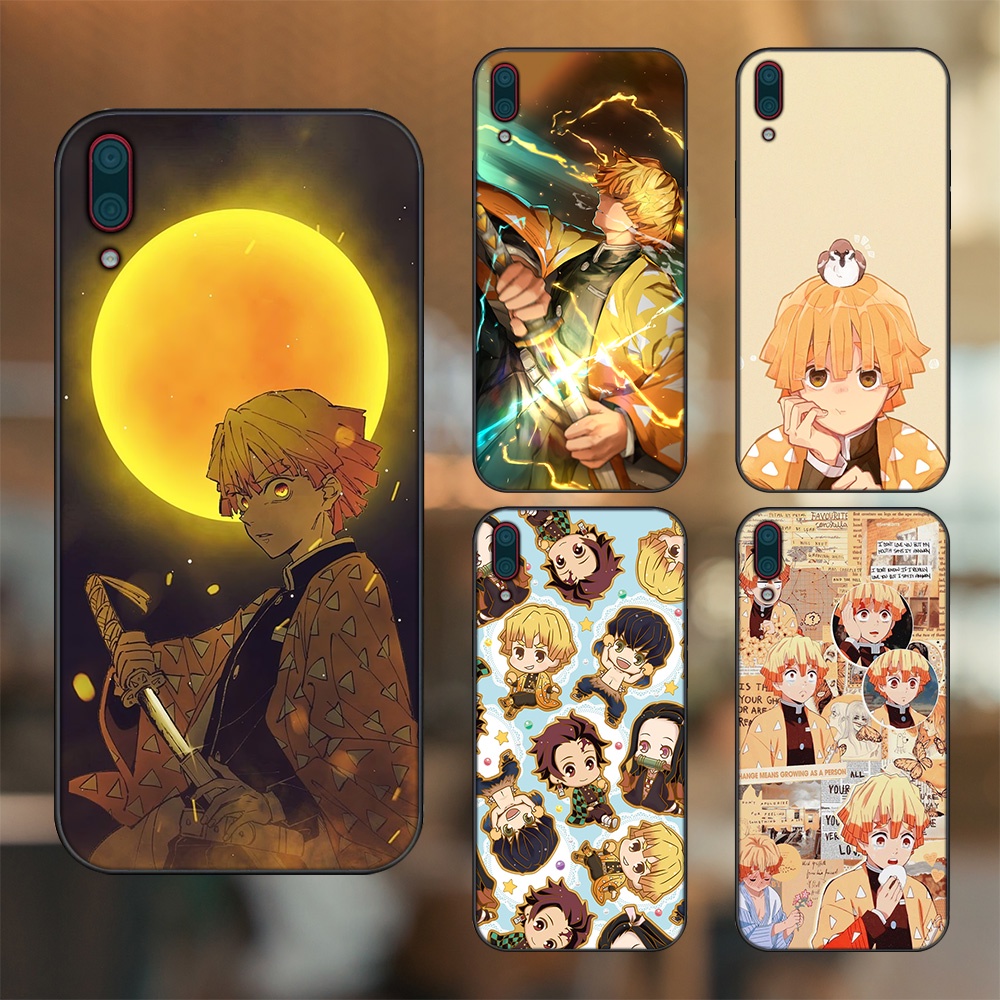 Ốp lưng Huawei Y7 Pro 2019 viền đen in hình Zenitsu Kimetsu no Yaiba
