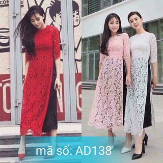 Set Áo Dài Cách TÂN REN TAY LỠ KÈM QUẦN VOAL ỐNG RỘNG