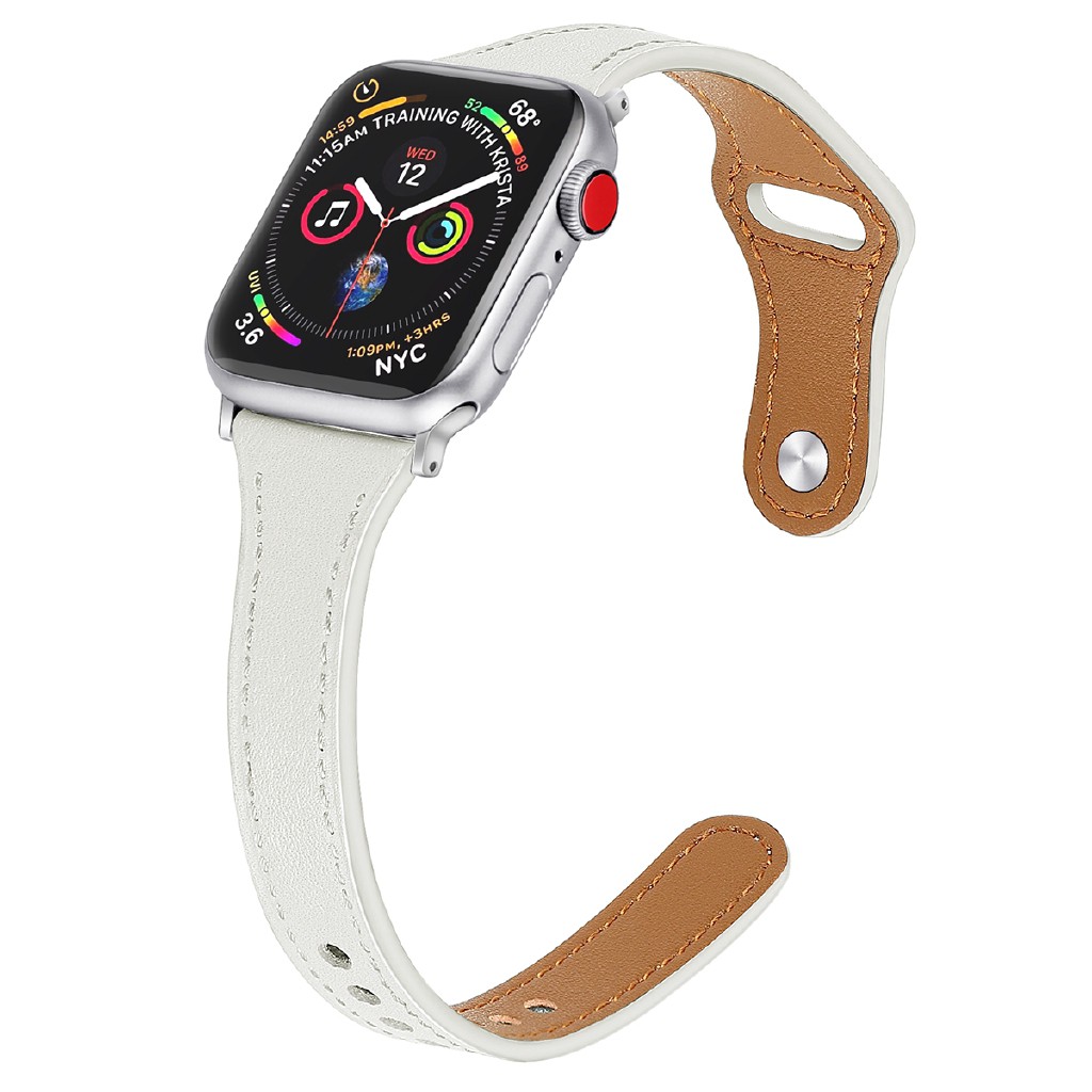 Dây Đeo Bằng Da Thật Cho Đồng Hồ Thông Minh Apple Watch Series 6 / 5 / 4 / 3 / 2 / 1 / Se Iwatch 38mm 42mm 40mm 44mm